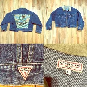 Vintage Guess “Horses in the Back” Denim Jacket